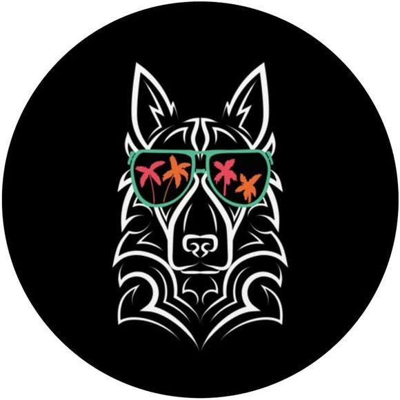 PopSocket German Shepherd Summer Sunglasses Palm Trees Swappable PopGrip - Picture 3 of 8